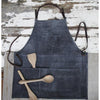 Artisan Heavy Canvas Apron Washed Blue Leather Straps