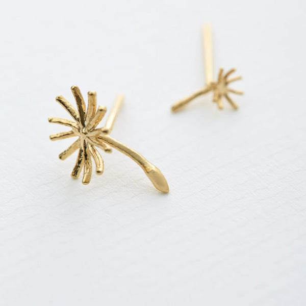 Asymmetric Dandelion Fluff Stud Earrings - Gold - Alex Monroe