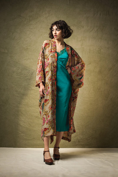 Autumn Chintz Long Kimono - One Hundred Stars