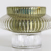 Ribbed Glass Tealight Holder with Gold Lining