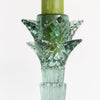 Green Glass Palm Tree Candlestick