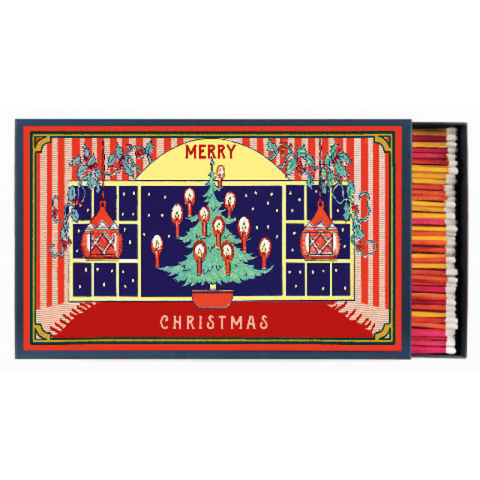 Giant Matches in Letterpress Printed Luxury Matchbox - Christmas Window