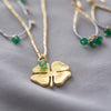 Paradise Aventurine Clover Gold Coloured Necklace - A Beautiful Story