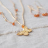 Paradise Carnelian Butterfly Gold Coloured Necklace - A Beautiful Story
