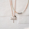 Fantasy Labradorite Dragonfly Silver Coloured Necklace - A Beautiful Story