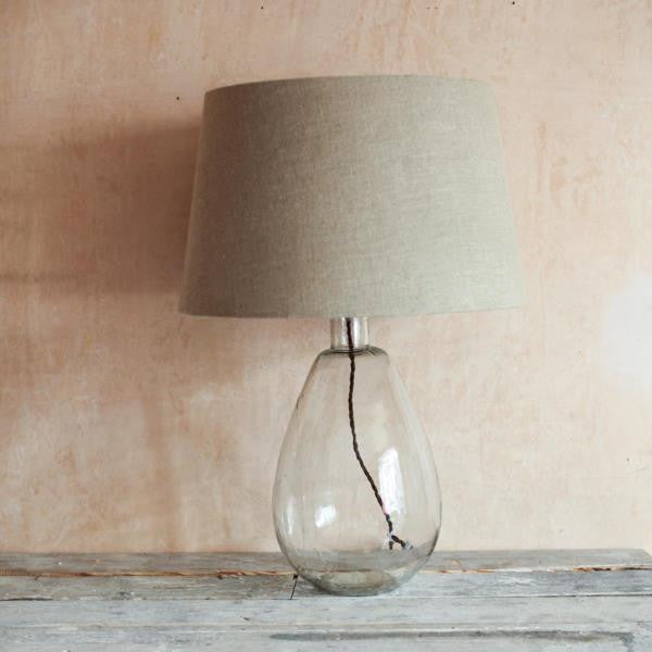 Tall Hand Blown Glass Lamp with optional Jute Shade