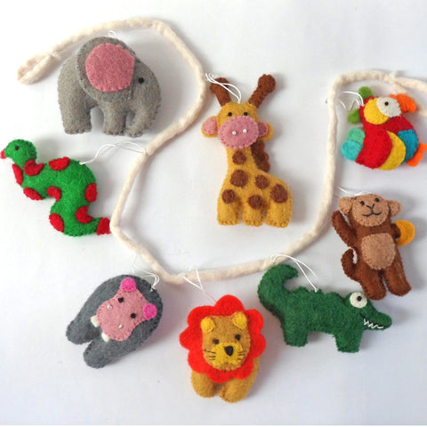 Handmade Felt Baby Animal Garland Decoration