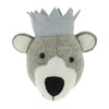 Mini Baby Bear Head with Blue Crown by Fiona Walker, England - Greige - Home & Garden - Chiswick, London W4 