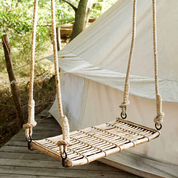 Bamboo and jute rope swing