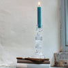 Ribbed Clear Glass Candlestick for Dinner or Taper Candle - Two Sizes
