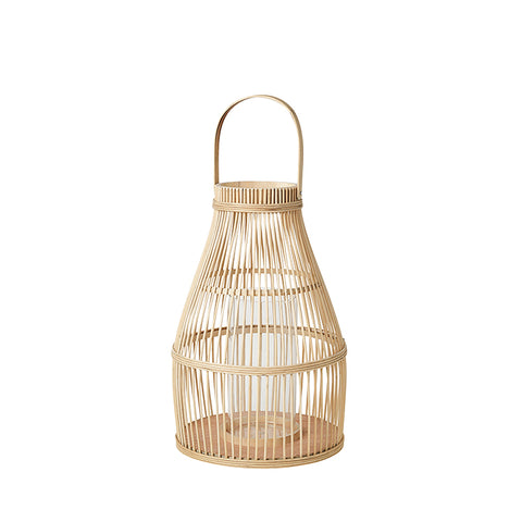 Broste Bamboo Wooden Lantern "Birdy"- Natural - Two Sizes - Greige - Home & Garden - Chiswick, London W4 
