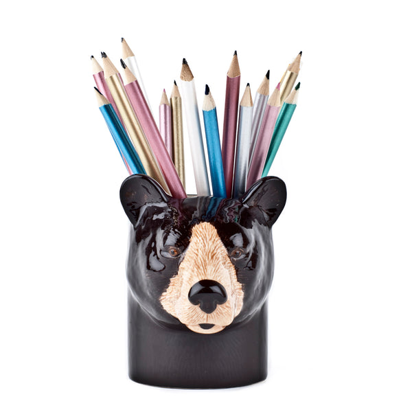 Black Bear Pencil Pot by Quail Ceramics