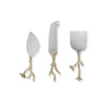 Recycled Brass Blossom Cheese Knife Set
