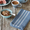 Linen Look Recycled Plastic Bottle Napkins Blue Linen Stripe