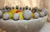 Large Grey Ceramic Bowl with Bobbles on Rim - Greige - Home & Garden - Chiswick, London W4 