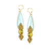 Nahua Branca EArrings Peacock with Yellow Onyx semi-precious stone