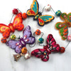 Hanging handmade felt bright butterflies string fairtrade nepal