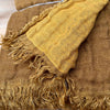 rustic bronze and gold pure linen and cotton throw