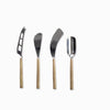 Set of Four Hand-Forged Cheese Knives - Brushed Gold Finish - Greige - Home & Garden - Chiswick, London W4 