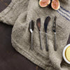 Set of Four Hand-Forged Cheese Knives - Brushed Silver - Greige - Home & Garden - Chiswick, London W4 