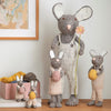 Extra Large Grey Felt Bunny with Dungarees and Flower - 60cm