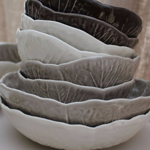 Bordallo Pinheiro Portuguese Cabbage Bowls - Greige - Home & Garden - Chiswick, London W4 