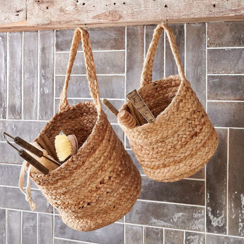 Braided Hemp Hanging Basket - Wide - Two Sizes
