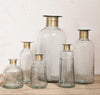 Hammered Glass Bottles with Brass Ring - Greige - Home & Garden - Chiswick, London W4 