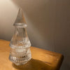 Ribbed glass christmas tree tealight holder lantern