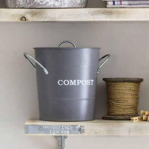 Metal Compost Bucket 3.5L - Charcoal