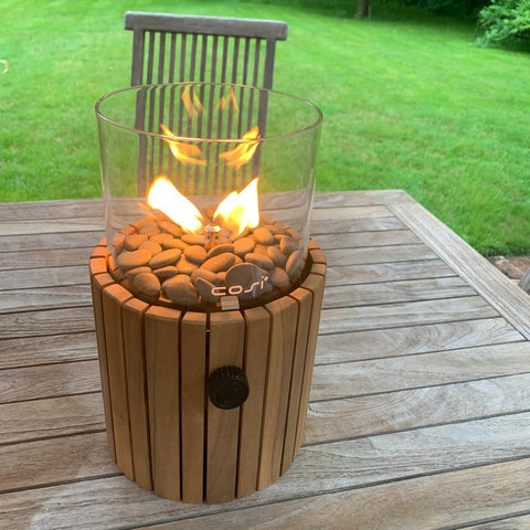 Timber Gas Fire Lantern by Cosiscoop