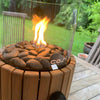 Timber Gas Fire Lantern by Cosiscoop