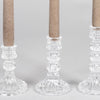 pretty glass candlestick ribbed three heights