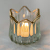 Crown Shape Tealight Holder with Gold Rim