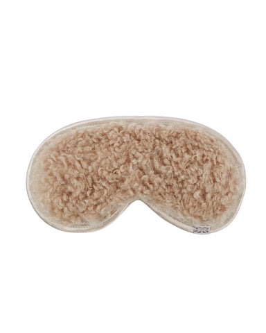 Luxury Faux Curly Fur Eye Mask - Pebble