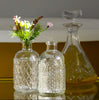 embossed glass mini bud bottle vases set of two