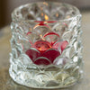 Set of Three Small Decorative Glass Tealight Holders - Clear