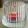 Set of Three Small Decorative Glass Tealight Holders - Clear