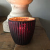 Dark Red Ribbed Glass Tealight Holder - Three Sizes - Greige - Home & Garden - Chiswick, London W4 