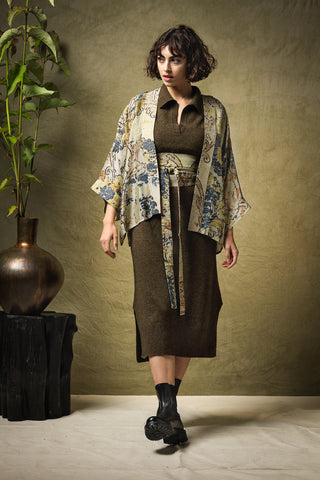 Dhurrie Taupe Kimono - One Hundred Stars