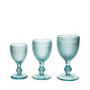 Diamond Wine Glass Large Turquoise Blue made in Portugal