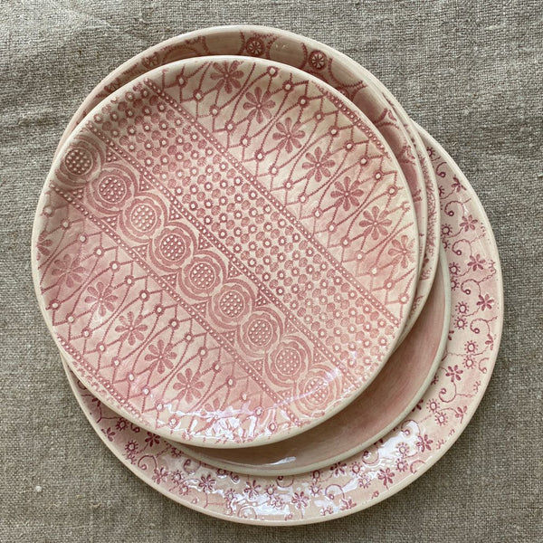 Wonki Ware 23cm Side Plate  - Pink Wash or Lace