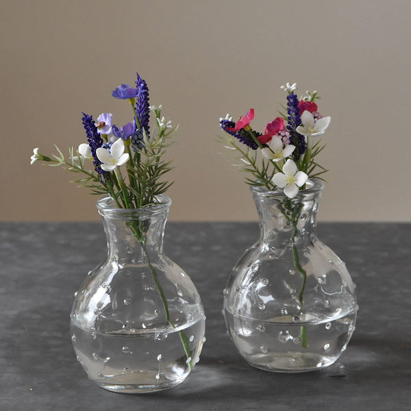 Mini Dotty Glass Bud Stem Vase Clear Glass