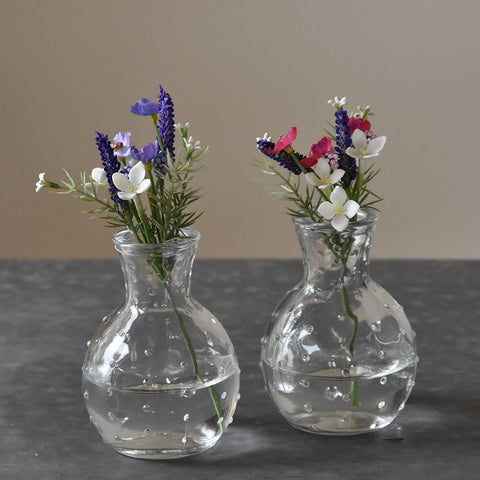 Mini Dotty Glass Bud Stem Vase Clear Glass
