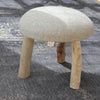 Little Wool Stool with Driftwood Legs - Greige - Home & Garden - Chiswick, London W4 