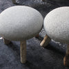 Little Wool Stool with Driftwood Legs - Greige - Home & Garden - Chiswick, London W4 