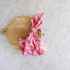 Cotton Napkin - White Leaf Stripe on Pink - Set of Four