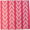 Cotton Napkin - White Leaf Stripe on Pink - Set of Four