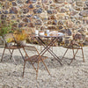 Folding Distressed Solid Iron Table and Chair Garden Furniture