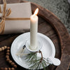 White Enamel Chamberstick Candle-Holder